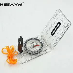 Drawing Scale Compass Folding Map Ruler - Survival Tool Buckle for Car Camping Hiking Pointing Guide