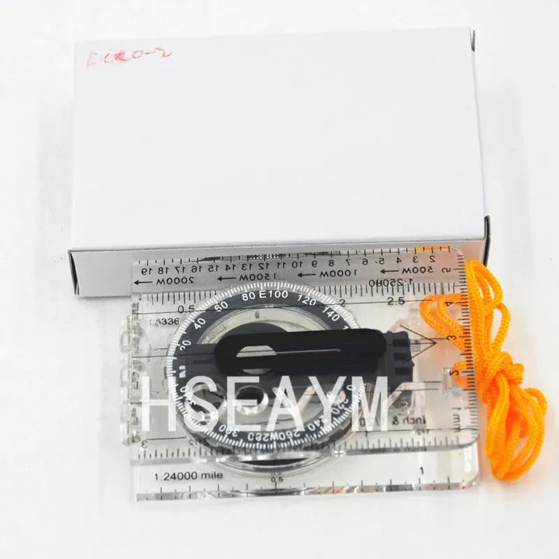 Drawing Scale Compass Folding Map Ruler - Survival Tool Buckle for Car Camping Hiking Pointing Guide