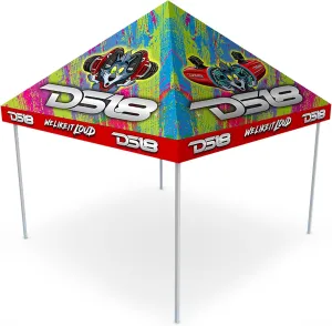 DS18 Lifestyle The Tent 10 x 10 Folding Outdoor Pop Up Canopy Tent Waterproof - Center Lock One Push Instant Popup - Durable Ez Pop-Up Canopy Tent