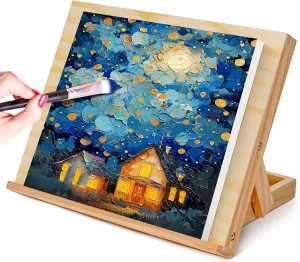 Easel for Painting - Tabletop Easel Stand, Adjustable Angle Art Wooden Easels for Painting, Canvases, Books, Artwork Displays Etc，13 4/5 Inches by 11 2/5 Inches
