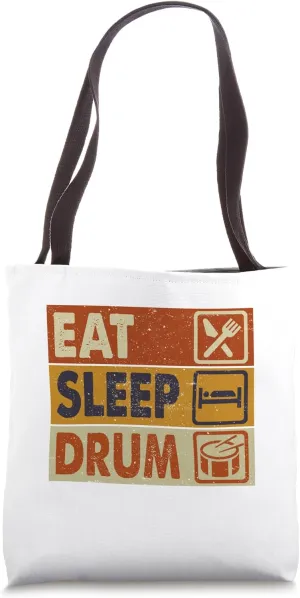 Eat Sleep Drum Band Camp Band Swag Percussion Nerd Retro Tote Bag