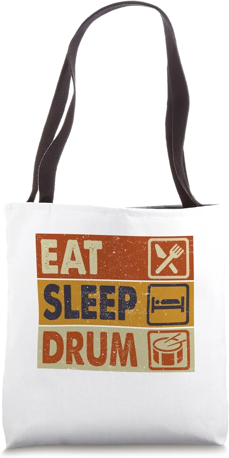 Eat Sleep Drum Band Camp Band Swag Percussion Nerd Retro Tote Bag