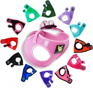 EcoBark Small Dog Harness for Toy Breed Dogs & Puppies - No Pull Soft Luxury Mesh - Step in Harness Body Halter Vest - Cute Adjustable Little Halter Body Wrap 7-10 lbs (Small, Baby Pink)