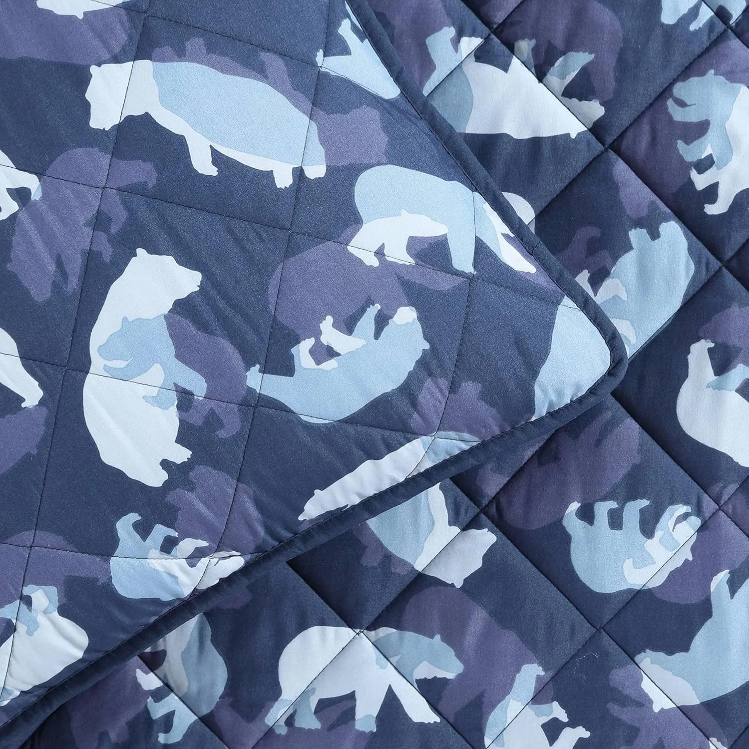 Eddie Bauer - Twin Quilt Set, Reversible Kids Bedding with Matching Sham, Ideal for Toddler Bedding Set (Camp Camo Navy, Twin)