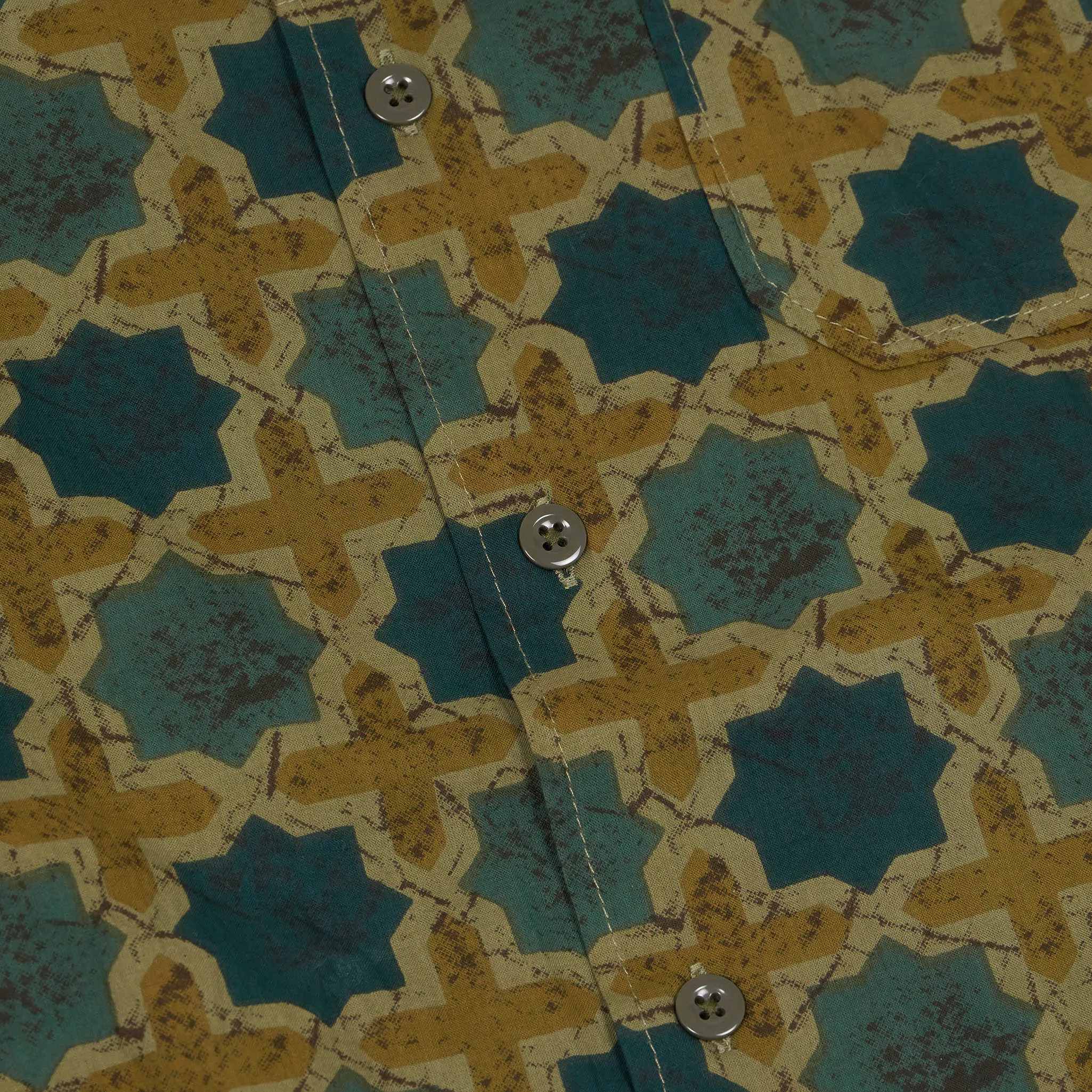 Engineered Garment Batik Short Sleeve Camp Shirt