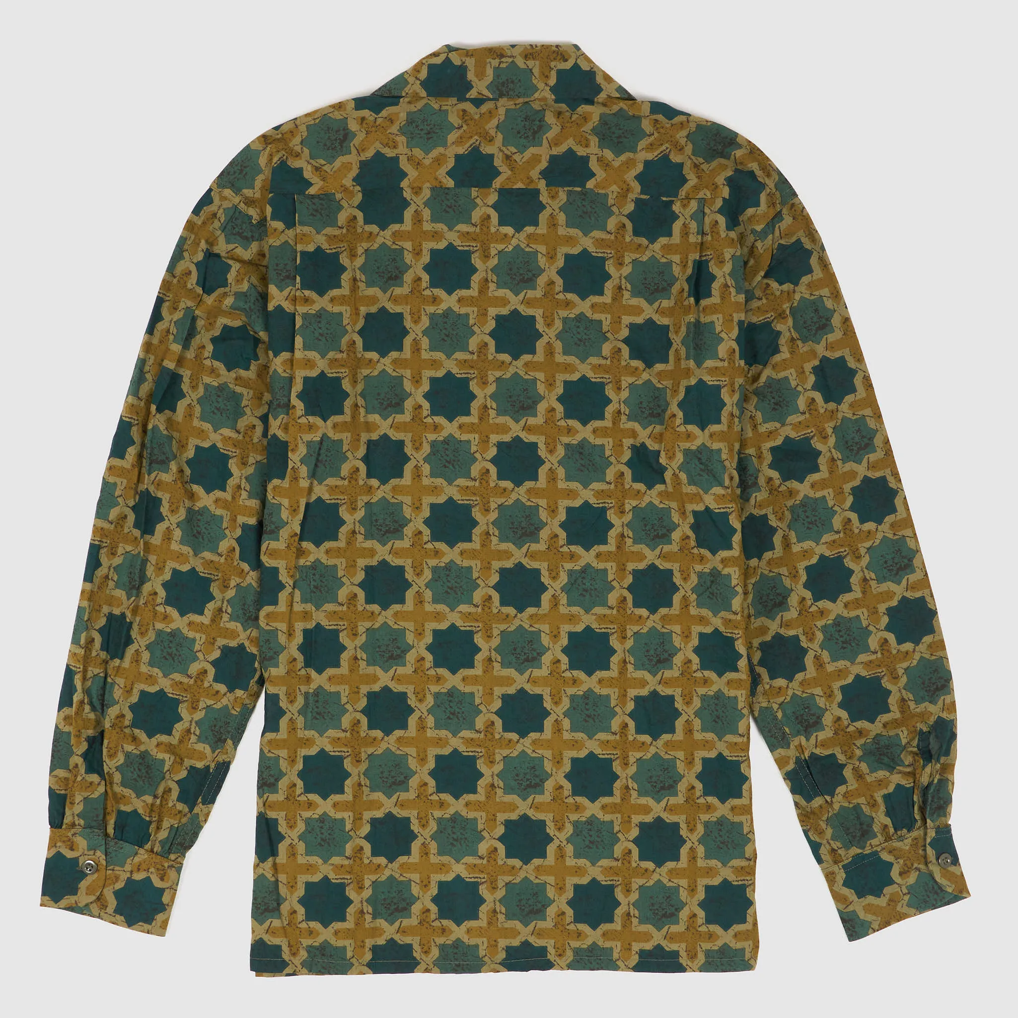 Engineered Garment Long Sleeve Camp Collar Batik Shirt