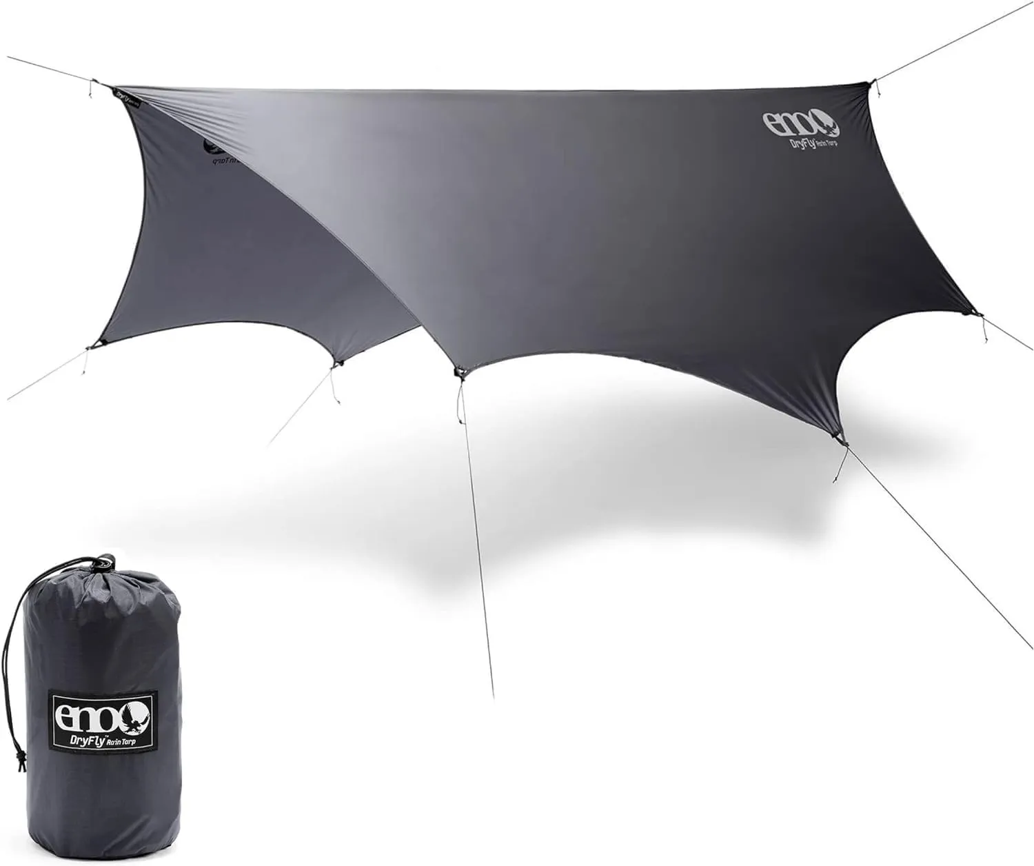 ENO, Eagles Nest Outfitters DryFly Rain Tarp, Ultralight Hammock Accessory, Charcoal