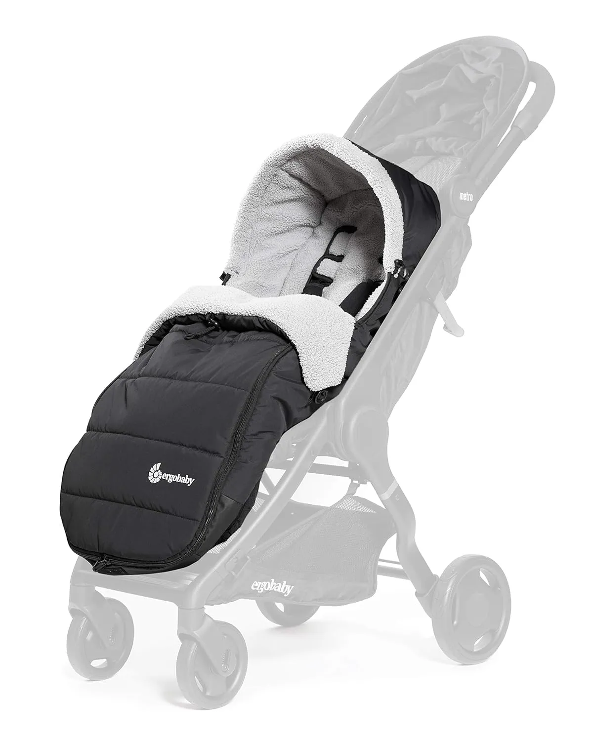 Ergobaby Metro  Deluxe Compact Baby Stroller, Lightweight Umbrella Stroller Folds Down & Metro Lightweight Baby Stroller Accessories, Accessory: Footmuff Bunting Bag