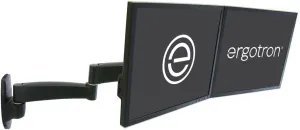 Ergotron – 200 Series Dual Monitor Arm, VESA Wall Mount – for 2 Monitors Up to 22 Inches, 0 to 13 lbs Each – Black