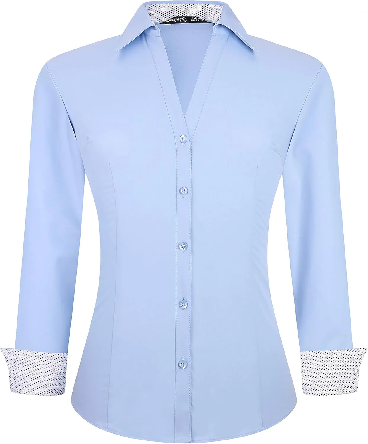 Esabel.C Womens Button Down Shirts Long Sleeve Regular Fit Stretch Work Blouse