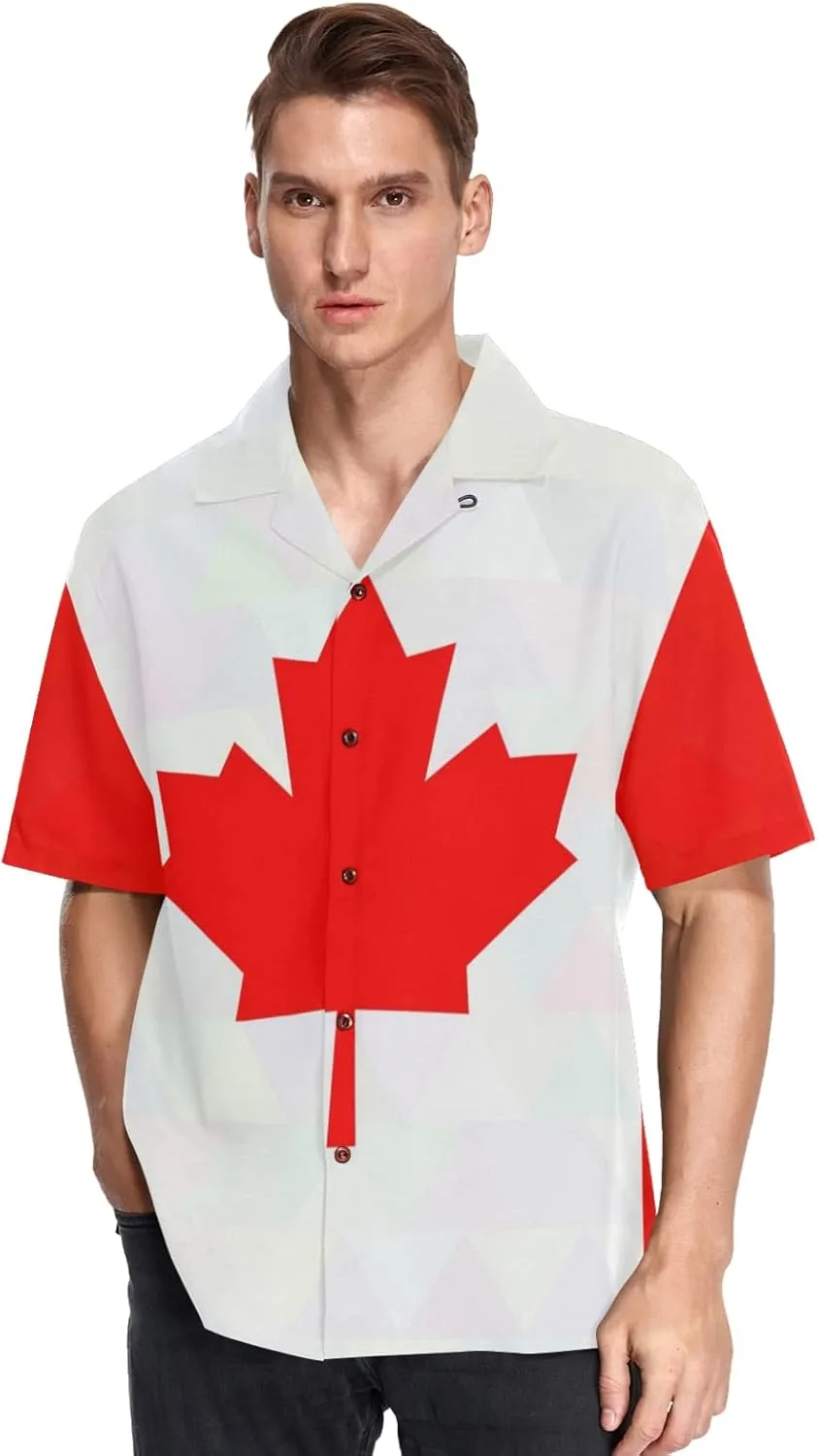 Fisyme Hawaiian Shirt for Men Loose-Fit Short Sleeve Button Down Beach Casual Shirts