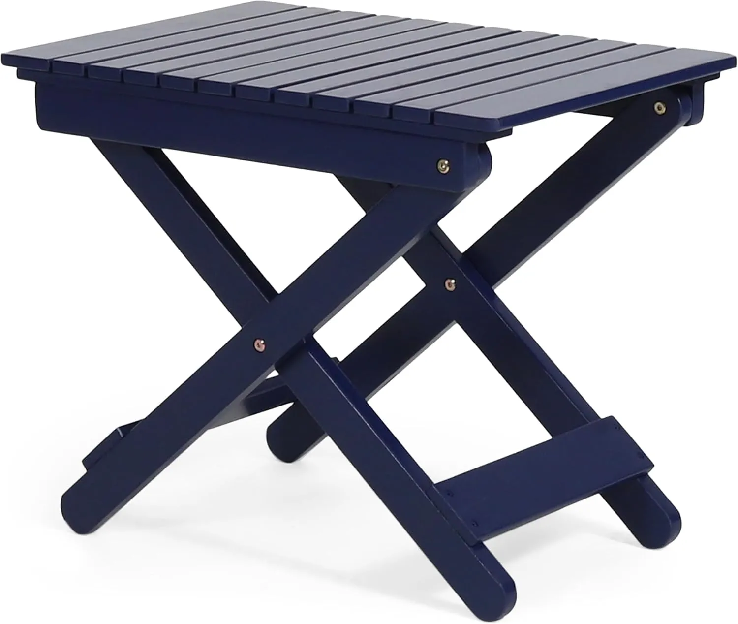 Foldable Outdoor Side Table, Portable Accent Table, Folding Square Table for Balcony, Plants,Pool,Patio,Garden,Deck,Indoor,Outdoor (Navy Blue)