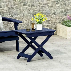 Foldable Outdoor Side Table, Portable Accent Table, Folding Square Table for Balcony, Plants,Pool,Patio,Garden,Deck,Indoor,Outdoor (Navy Blue)