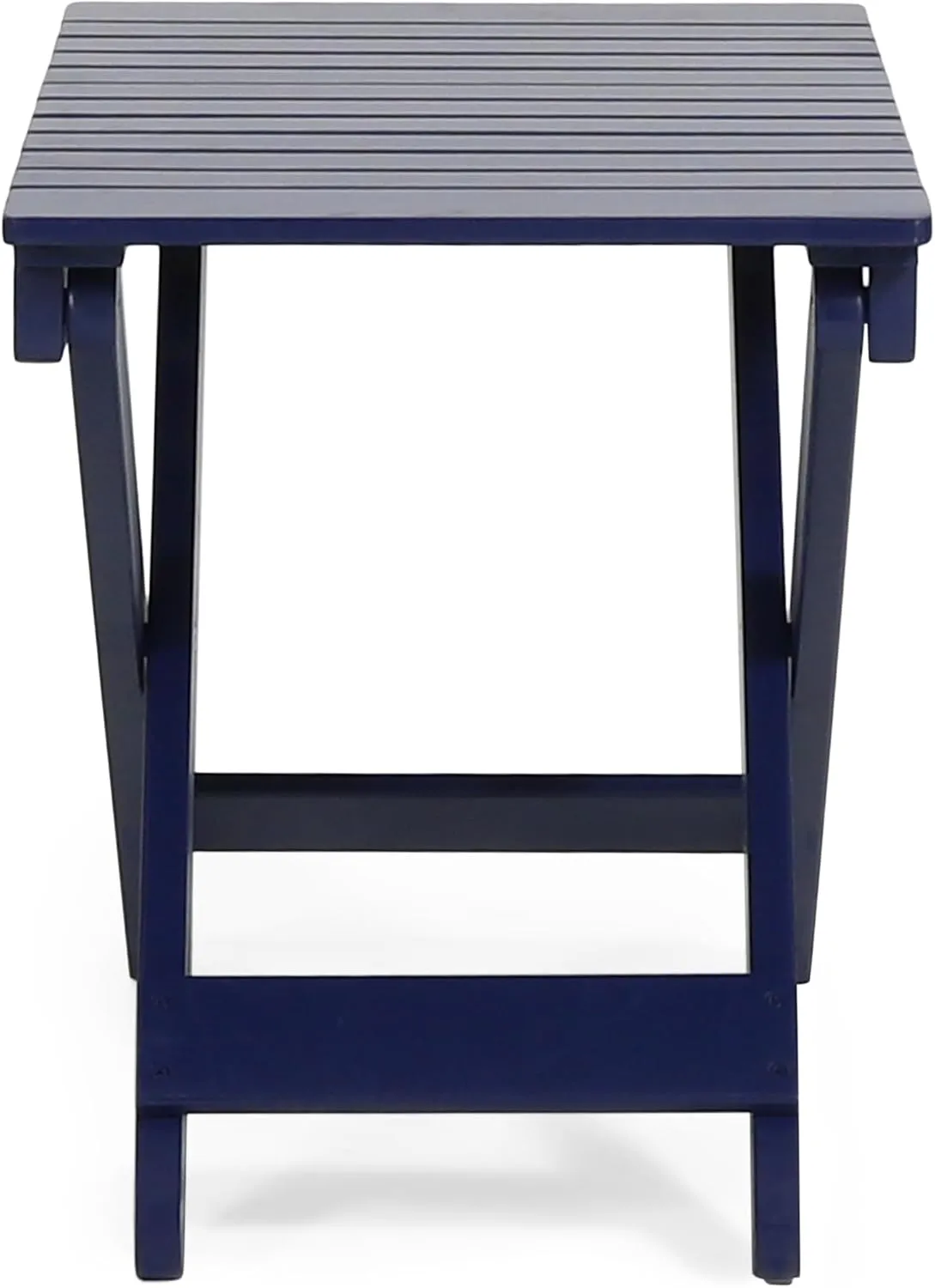 Foldable Outdoor Side Table, Portable Accent Table, Folding Square Table for Balcony, Plants,Pool,Patio,Garden,Deck,Indoor,Outdoor (Navy Blue)