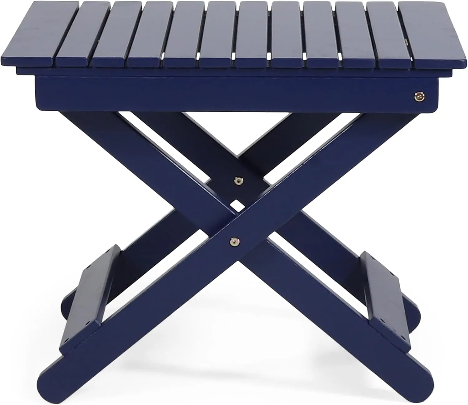 Foldable Outdoor Side Table, Portable Accent Table, Folding Square Table for Balcony, Plants,Pool,Patio,Garden,Deck,Indoor,Outdoor (Navy Blue)