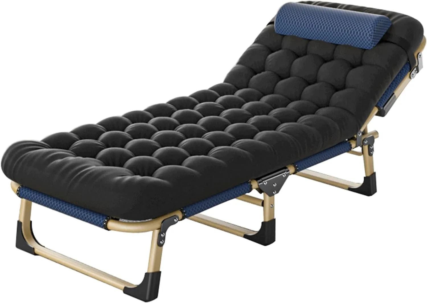 Folding Camping Cot for Adults, Adjustable Adults Reclining Chaise, Folding Camping Cot, Sleeping Cots, Camp Bed for Outdoor, Home, Office
