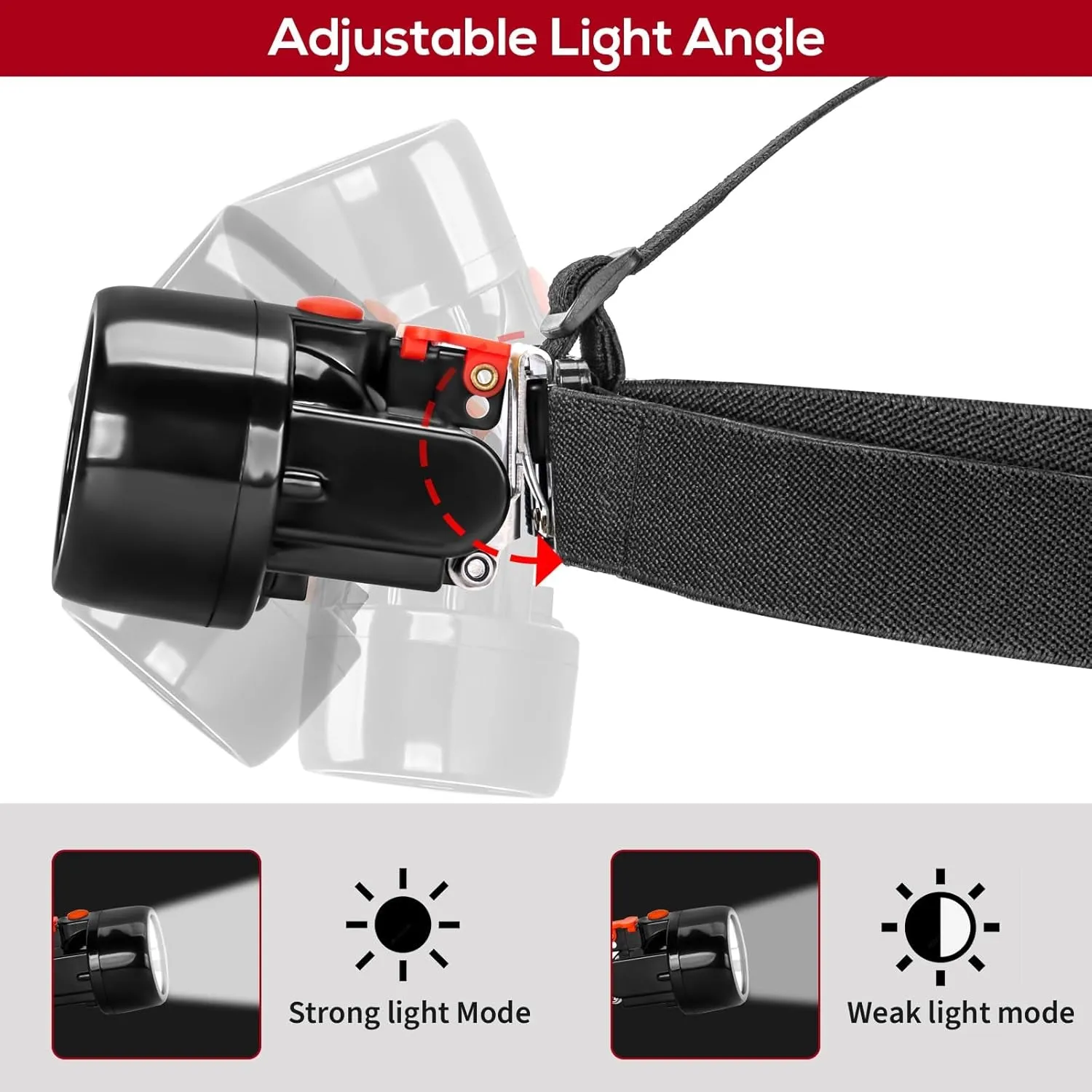 for Mining Mining Light Quick turnaround Flashlight Hunting Coal Rechargeable Proof Lights Headlamp Headlight Waterproof Fishing High-tech Camping Night (Red) Hunting Explosion Miners Coon
