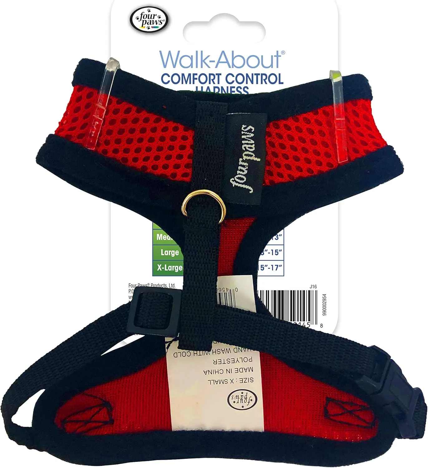 Four Paws Comfort Control Dog Harness Red Extra Small