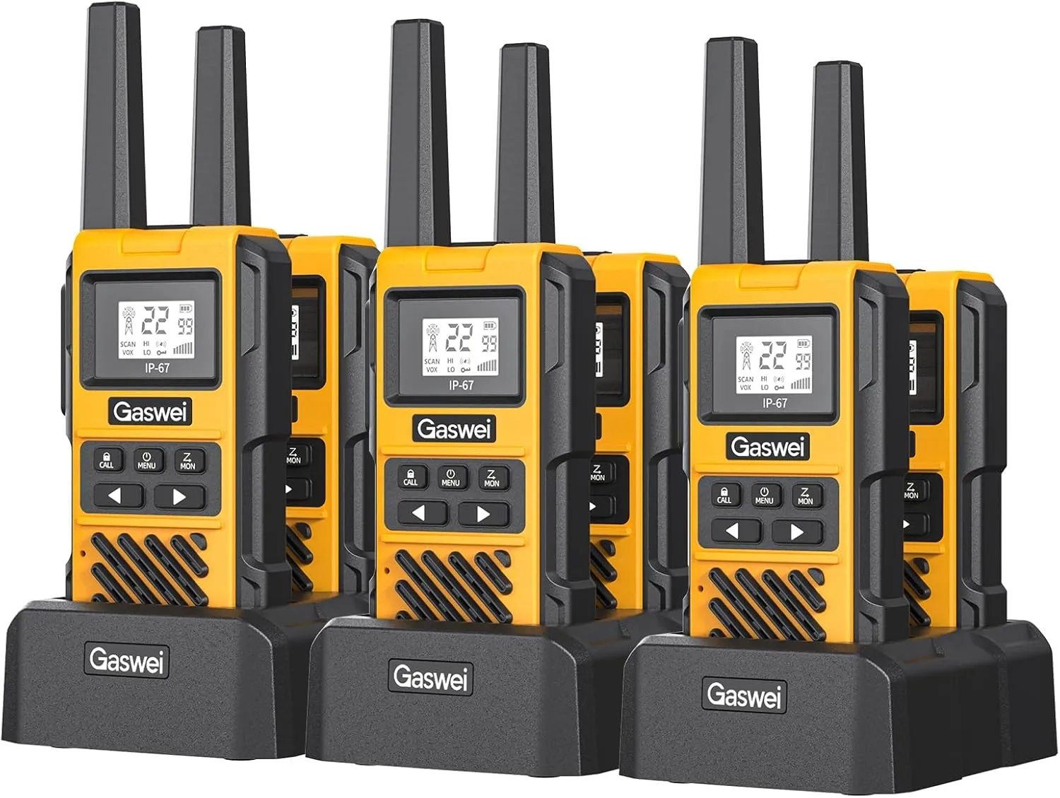 G1pro Profressional Walkie Talkies for Adults, Rechargeable Two Way Radios Long Range, 2 Way Emergency Radio, Waterproof, Shock Resistant (6 Pack)
