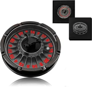 G20 Roulette Dice Spinner for DND Dice Set, 7-in-1 Dragon Metal D&D Dice with Gift Case for Dungeons and Dragon Game, RPG Role Playing Table Game Gifts (Black-red)