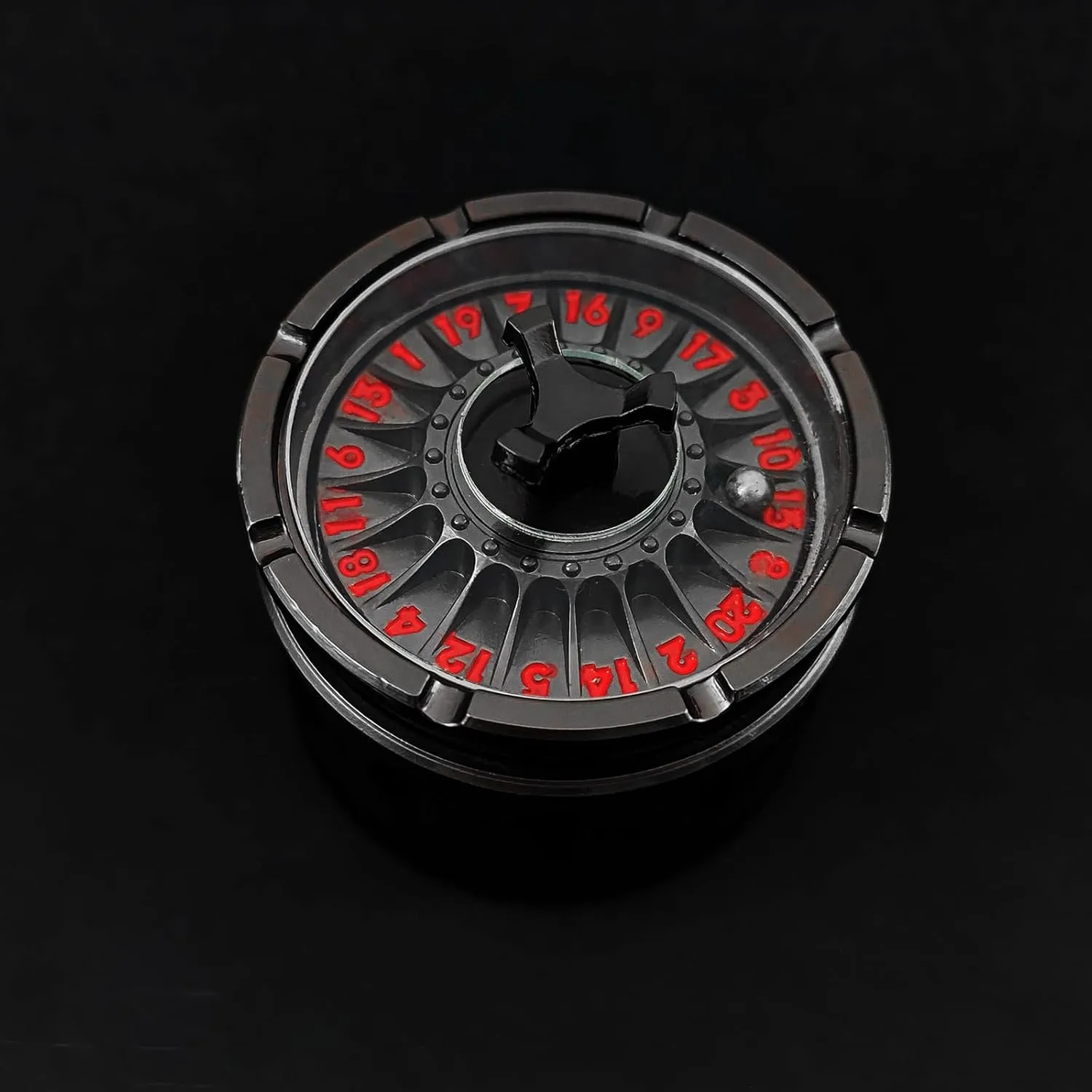 G20 Roulette Dice Spinner for DND Dice Set, 7-in-1 Dragon Metal D&D Dice with Gift Case for Dungeons and Dragon Game, RPG Role Playing Table Game Gifts (Black-red)