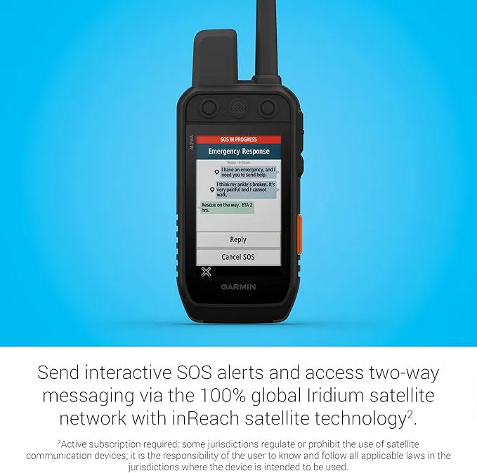 Garmin Alpha 300i Handheld Unisex Black Advanced Tracking And Training Handheld With InReach® Technology - 010-02806-50