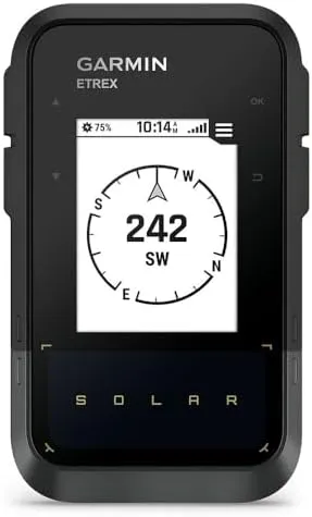 Garmin eTrex® Solar, GPS Handheld Navigator, Unlimited Battery Life, Water Resistant