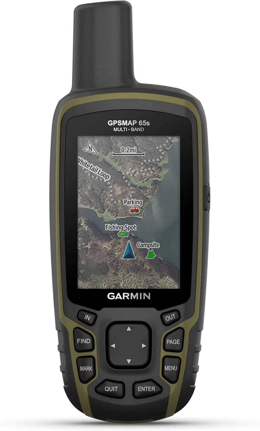 Garmin GPSMAP 65s, Button-Operated Handheld with Altimeter and Compass, Expanded Satellite Support and Multi-Band Technology, 2.6" Color Display