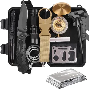 Gifts for Dad Men Husband Fathers Day, Survival Kit, Emergency Survival Gear and Equipment 14 in 1, Anniversary Birthday Gifts for Him Boyfriend, Hunting Fishing Camping Accessories, Cool Gadget