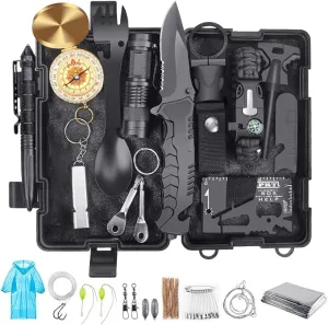 Gifts for Men Dad Husband Boyfriend Him, Survival Kits 33 in 1, Survival Gear and Equipment, Essentials Cool Gadgets for Camping Hiking Hunting Outdoor Adventure, Cool Birthday Ideas