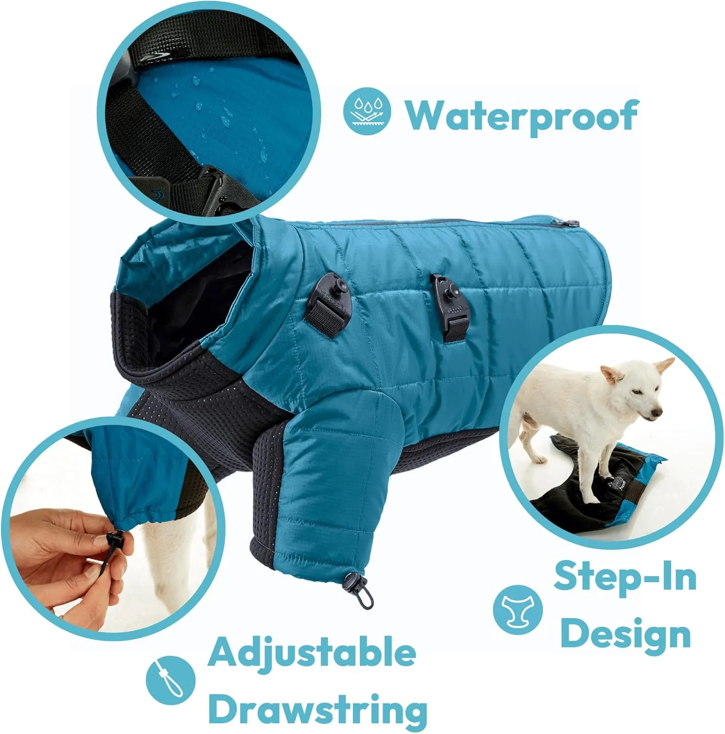 Gooby Alpine Explorer - Raspberry Rose, Small - Waterproof Jacket with Cross Lock Converter for Small Dog and Medium Dog