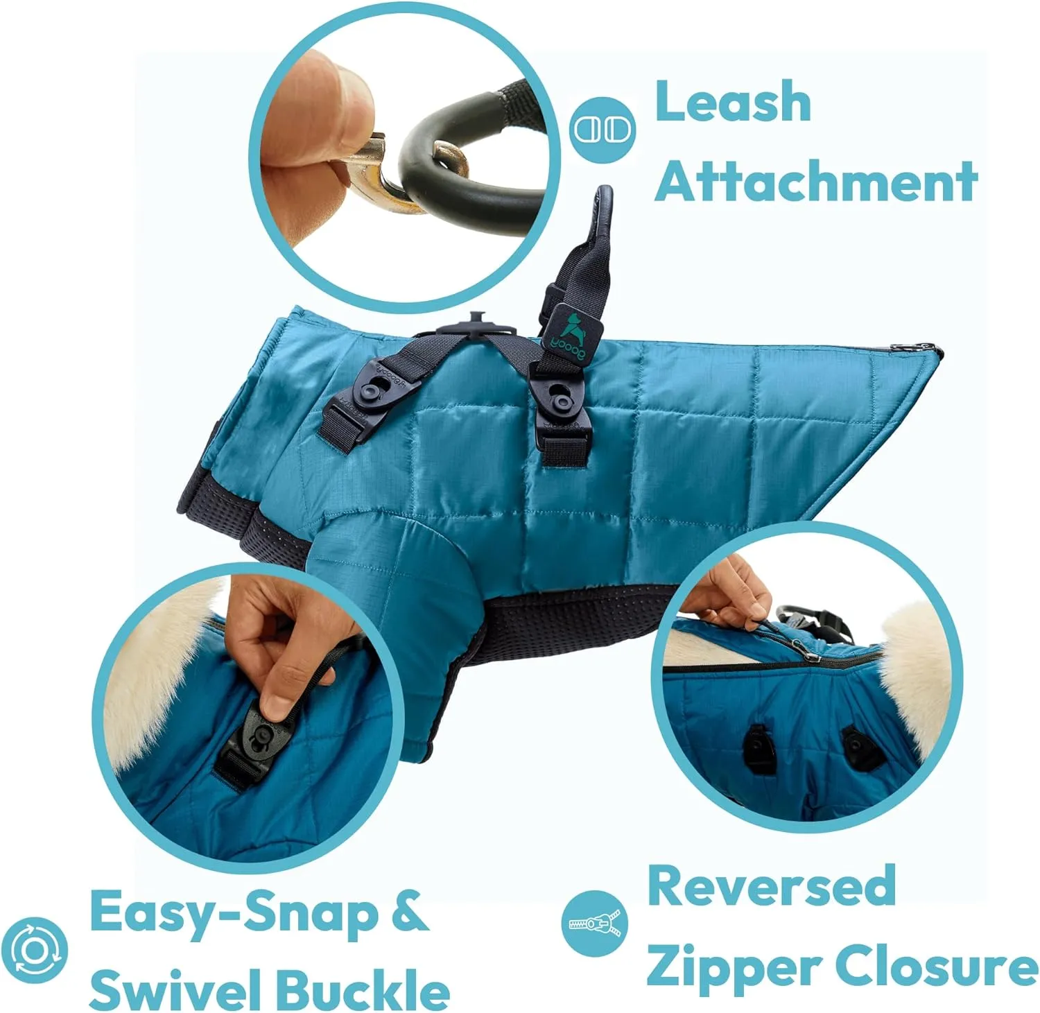 Gooby Alpine Explorer - Raspberry Rose, Small - Waterproof Jacket with Cross Lock Converter for Small Dog and Medium Dog