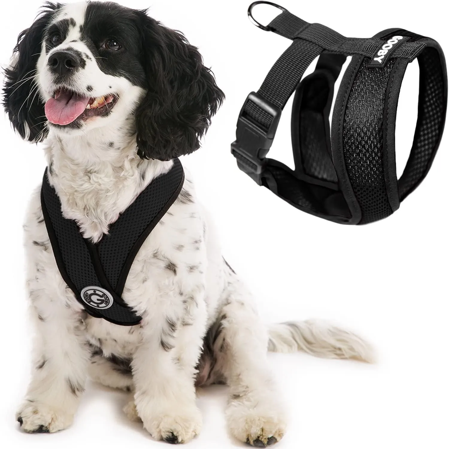 Gooby Comfort X Head-in Harness - S/M Black SM (11.5" Neck, 15.5" Chest, 10" Length)