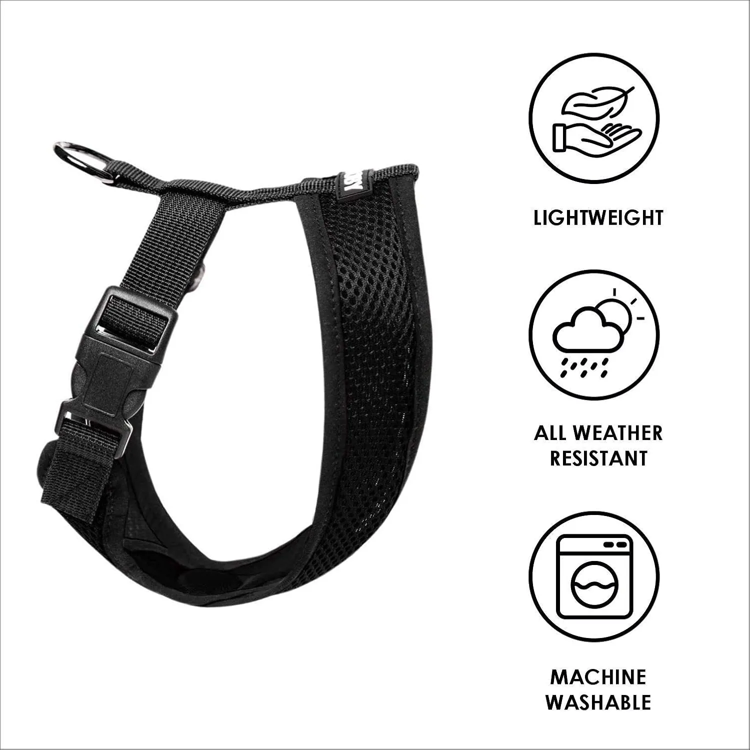 Gooby Comfort X Head-in Harness - S/M Black SM (11.5" Neck, 15.5" Chest, 10" Length)