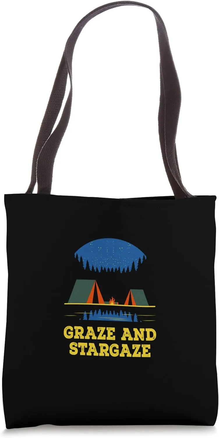 Graze and Stargaze Camping Wildlife Camper Outdoor Traveler Tote Bag