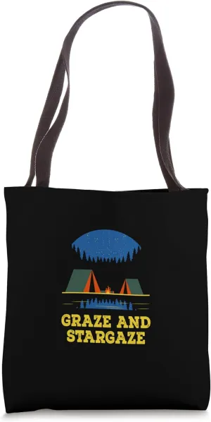 Graze and Stargaze Camping Wildlife Camper Outdoor Traveler Tote Bag