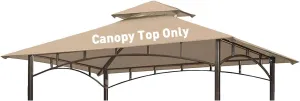 Grill Gazebo Replacement Canopy Roof, 5' x 8' Outdoor BBQ Gazebo Canopy Top Cover, Double Tired Grill Shelter Cover with Durable Polyester Fabric, Fit for Model L-GG001PST-F, Beige