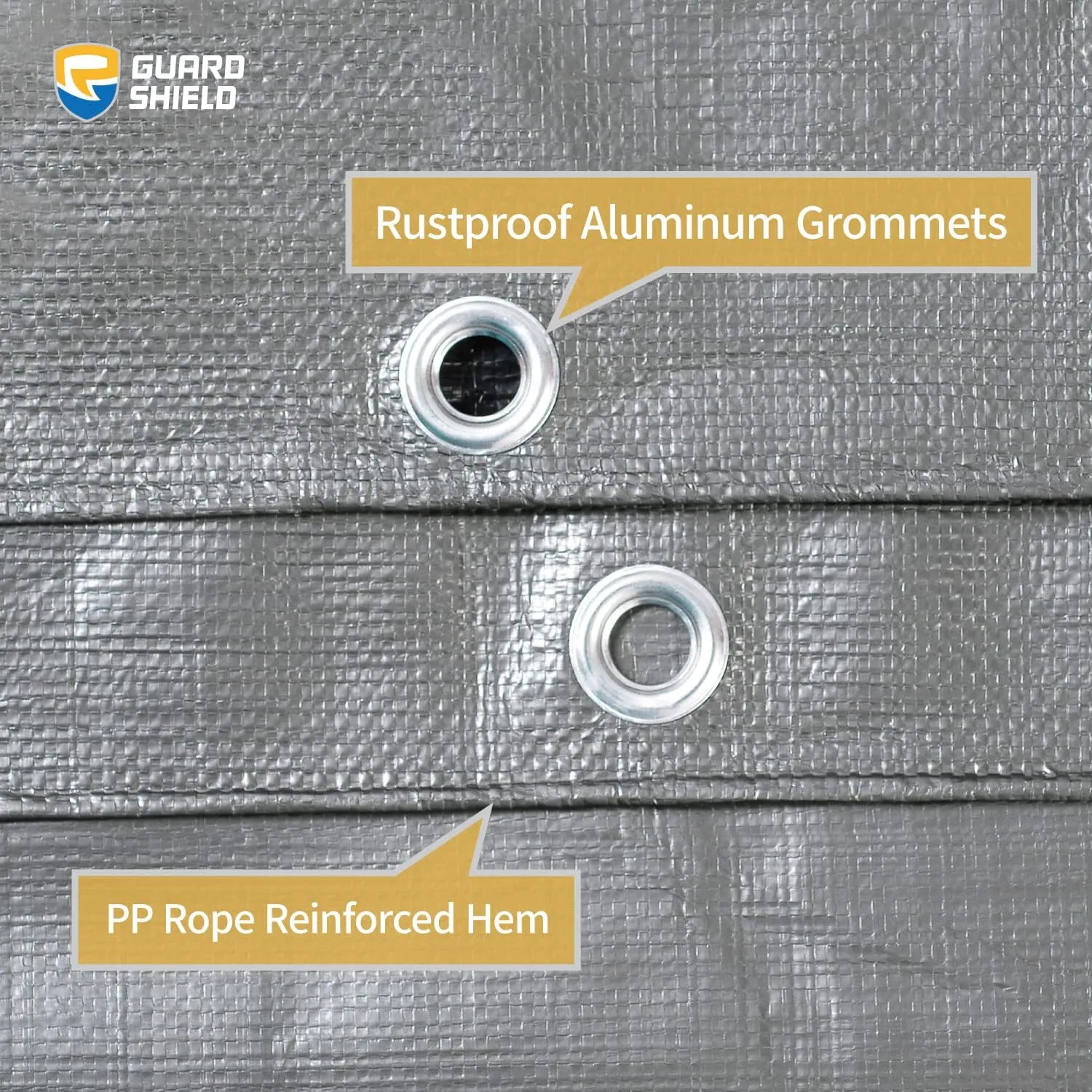 GUARD SHIELD Heavy Duty Tarp 10x12 Feet Silver/Black Multi Purpose Thick Waterproof Poly Tarp Cover 10mil