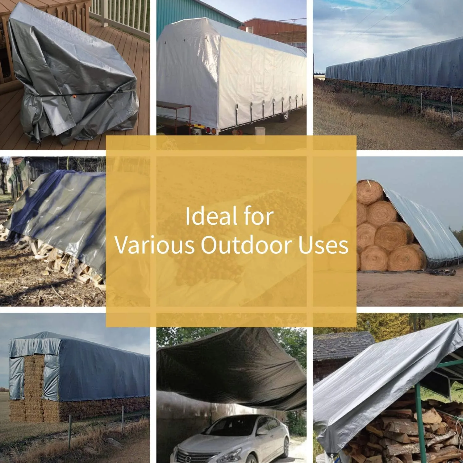 GUARD SHIELD Heavy Duty Tarp 10x12 Feet Silver/Black Multi Purpose Thick Waterproof Poly Tarp Cover 10mil