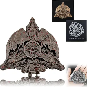 Guardian Dragon Roulette Dice Spinner for DND Dice Set, 7-in-1 Dragon Metallic D&D Dice with Gift Case for Dungeons and Dragon Game, RPG Role Playing Table Game Gifts (Bloodstains)