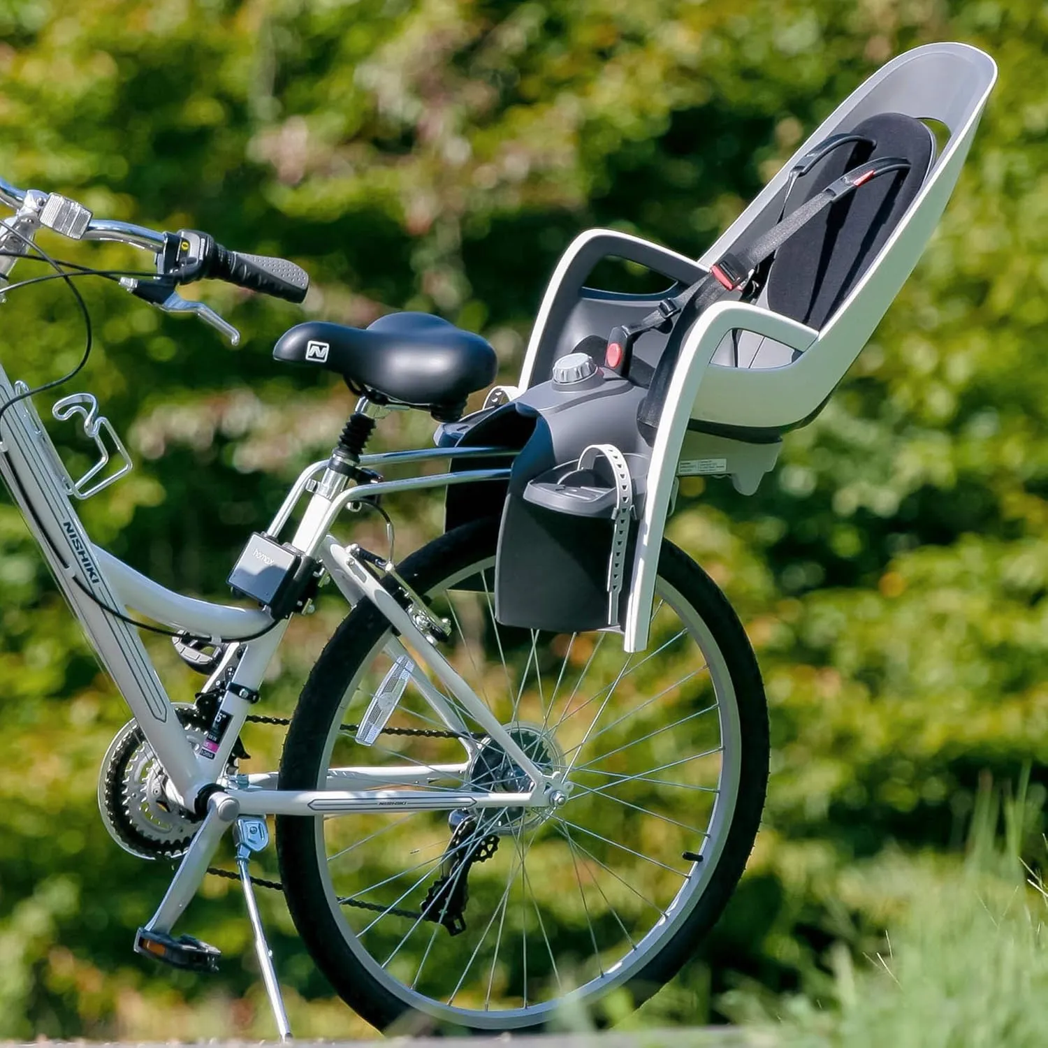 Hamax Caress Rear Child Bike Seat - Frame Mount, Ultra-Shock Absorbing, Adjustable to Fit Kids (Baby-Toddler) 9 mo-48.5lb.