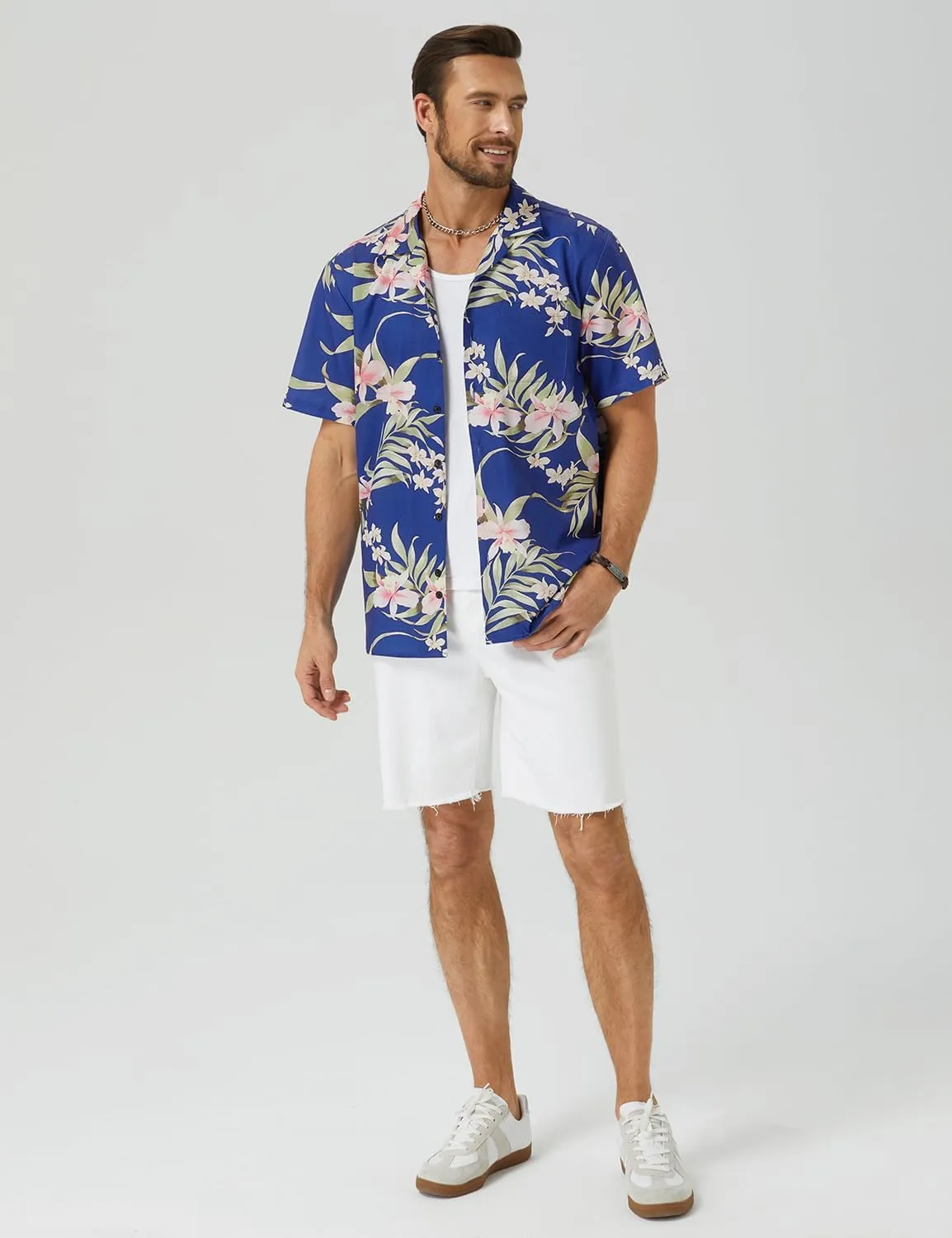 Hardaddy Men's Camp Collar Retro Vintage Bowling Button Down Shirt with Pocket Casual Short Sleeve Beach Shirts Summer
