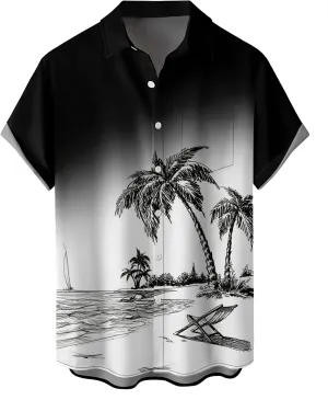 Hawaiian Shirts for Men Loose Short Sleeve Mens Beach Shirts Resort Casual Shirts