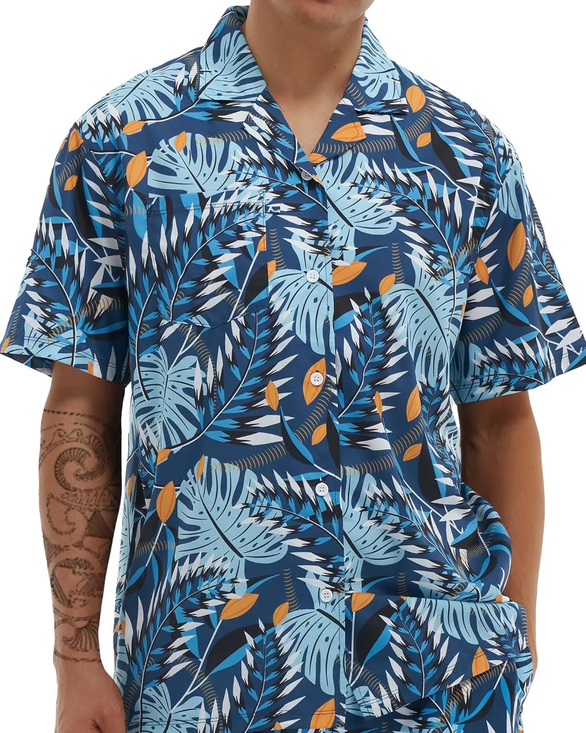 Hawaiian Shirts for Men Short Sleeve Casual Button Down Shirt Summer Beach Aloha Shirt Holiday Party Tropical Print
