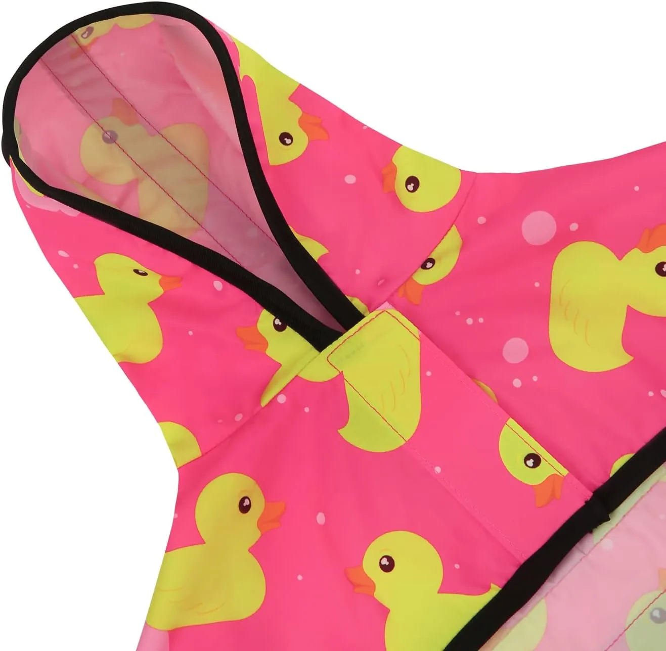 HDE Dog Raincoat Hooded Slicker Poncho for Small to X-Large Dogs and Puppies Pink Ducks - M