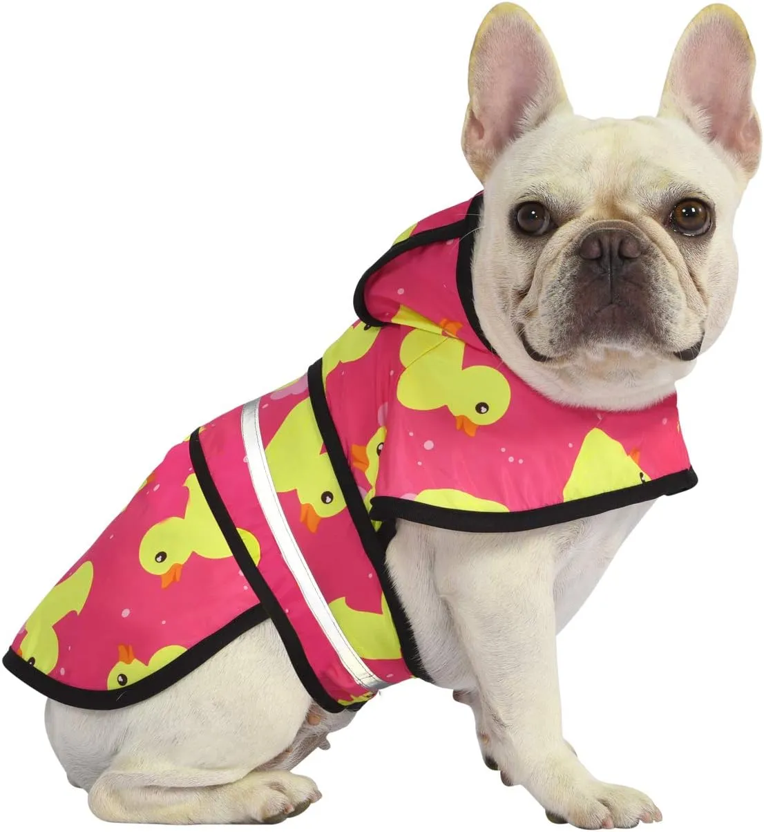 HDE Dog Raincoat Hooded Slicker Poncho for Small to X-Large Dogs and Puppies Pink Ducks - M