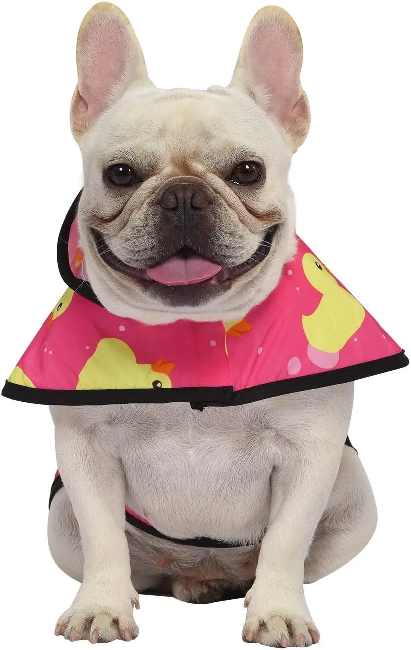 HDE Dog Raincoat Hooded Slicker Poncho for Small to X-Large Dogs and Puppies Pink Ducks - M