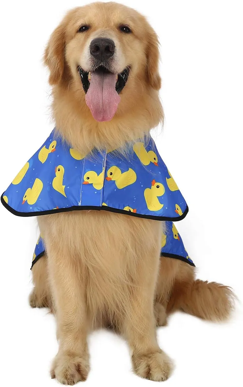 HDE Dog Raincoat Hooded Slicker Poncho for Small to X-Large Dogs and Puppies Rubber Ducks - L