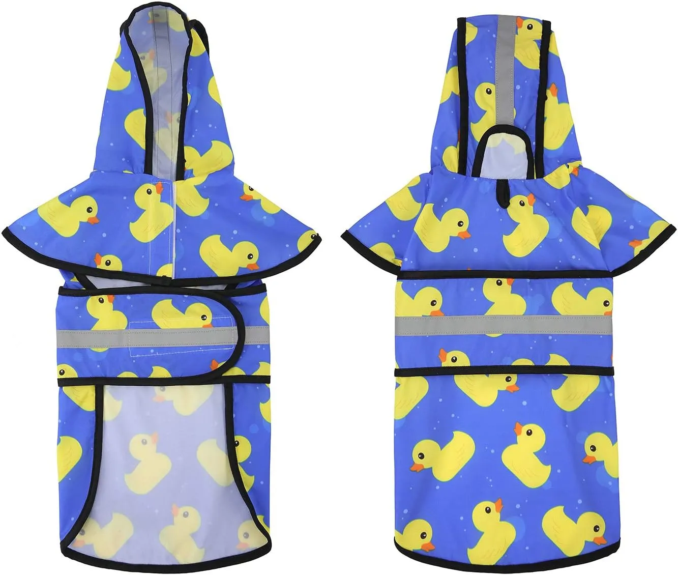 HDE Dog Raincoat Hooded Slicker Poncho for Small to X-Large Dogs and Puppies Rubber Ducks - L