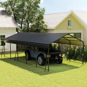 Heavy Duty Carport, 13x26.5 FT Oversized Metal Carport Steel Carports with Galvanized Steel Frame and Roof, Waterproof UV-Resistant Outdoor Garage Shelter for 2 Cars, SUVs, Trucks